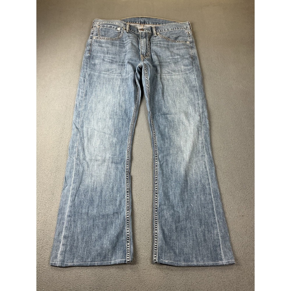 Levis Jeans Mens 34x32 Blue Bootcut Regular Fit Light Wash Denim Pockets Cotton